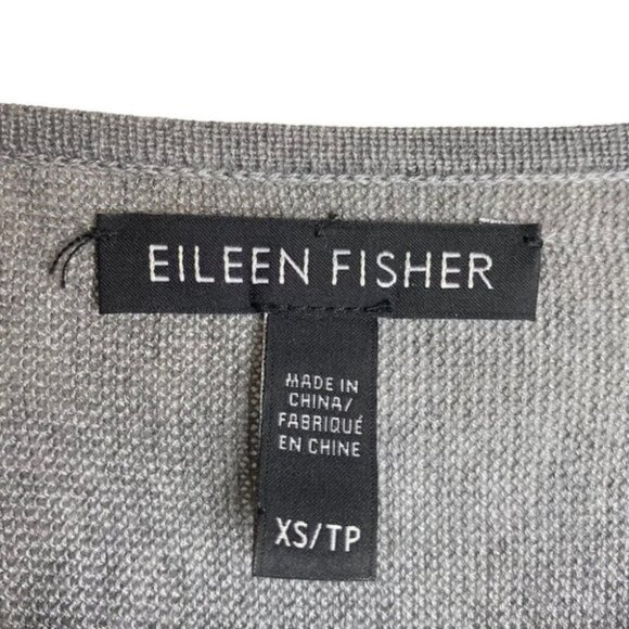 Eileen Fisher Merino Knit Ballet Neck Top in Pewter - Picture 7 of 8